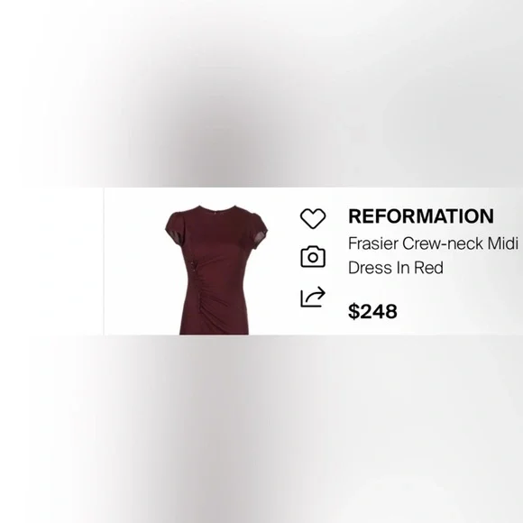 Reformation Frasier MIDI Dress Size 4 NWT - Picture 3 of 10